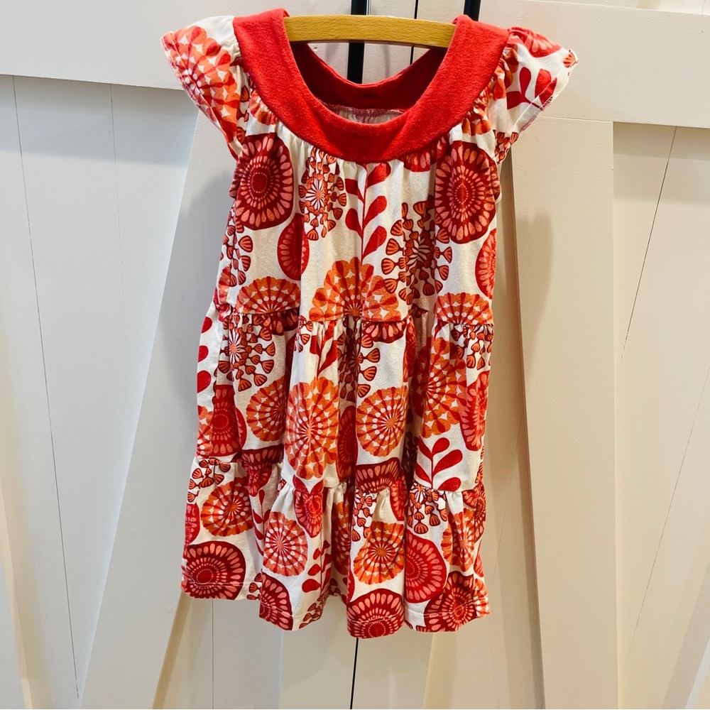 Tea Collection Floral Red and White Dress size 5